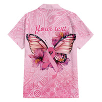 Faith Hope Love Butterfly Ribbon Personalised Family Matching Short Sleeve Bodycon Dress and Hawaiian Shirt LT9 - Polynesian Pride