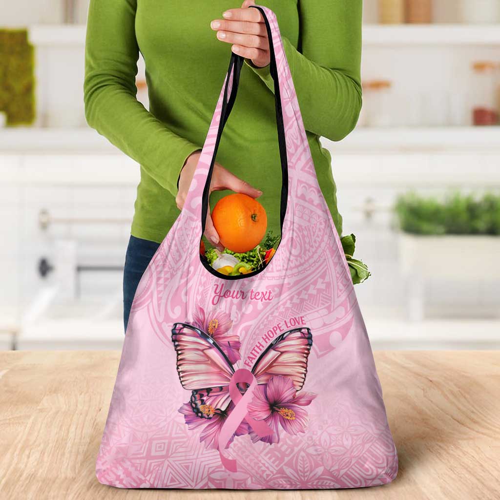 Faith Hope Love Butterfly Ribbon Personalised Grocery Bag