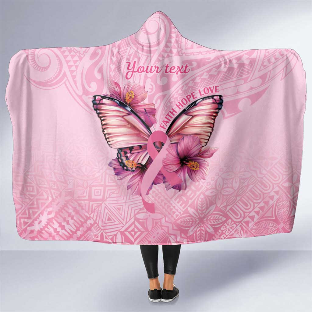 Faith Hope Love Butterfly Ribbon Personalised Hooded Blanket