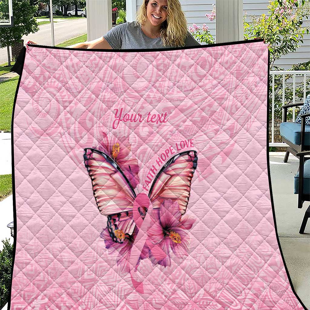 Faith Hope Love Butterfly Ribbon Personalised Quilt LT9 Pink - Polynesian Pride