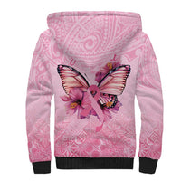 Faith Hope Love Butterfly Ribbon Personalised Sherpa Hoodie
