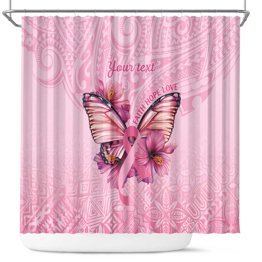 Faith Hope Love Butterfly Ribbon Personalised Shower Curtain LT9 Pink - Polynesian Pride