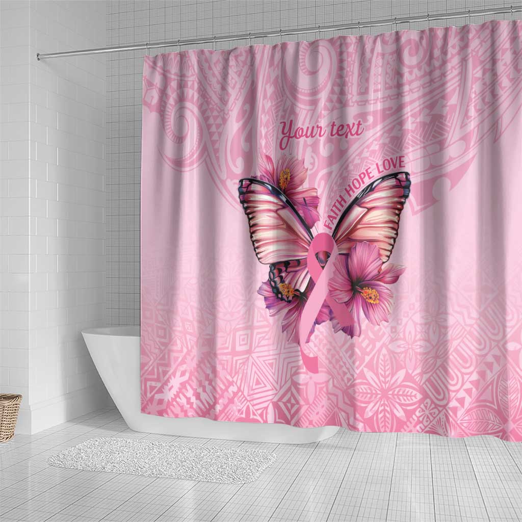 Faith Hope Love Butterfly Ribbon Personalised Shower Curtain LT9 - Polynesian Pride