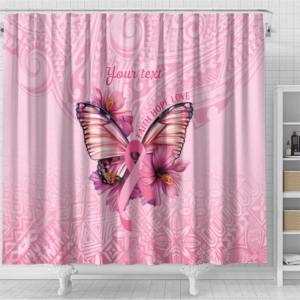 Faith Hope Love Butterfly Ribbon Personalised Shower Curtain LT9 - Polynesian Pride