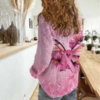 Faith Hope Love Butterfly Ribbon Personalised Women Casual Shirt LT9 - Polynesian Pride