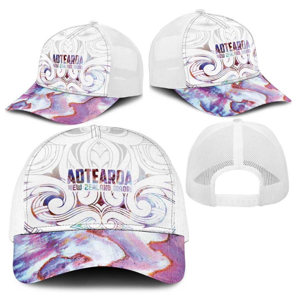 New Zealand Aotearoa Baseball Net Cap Pink Maori Papua Shell Indigenous - Polynesian Pride