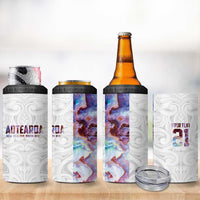 Custom New Zealand Aotearoa 4 in 1 Can Cooler Tumbler Pink Maori Paua Shell Indigenous - Polynesian Pride