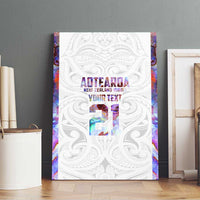 Custom New Zealand Aotearoa Canvas Wall Art Pink Maori Paua Shell Indigenous - Polynesian Pride