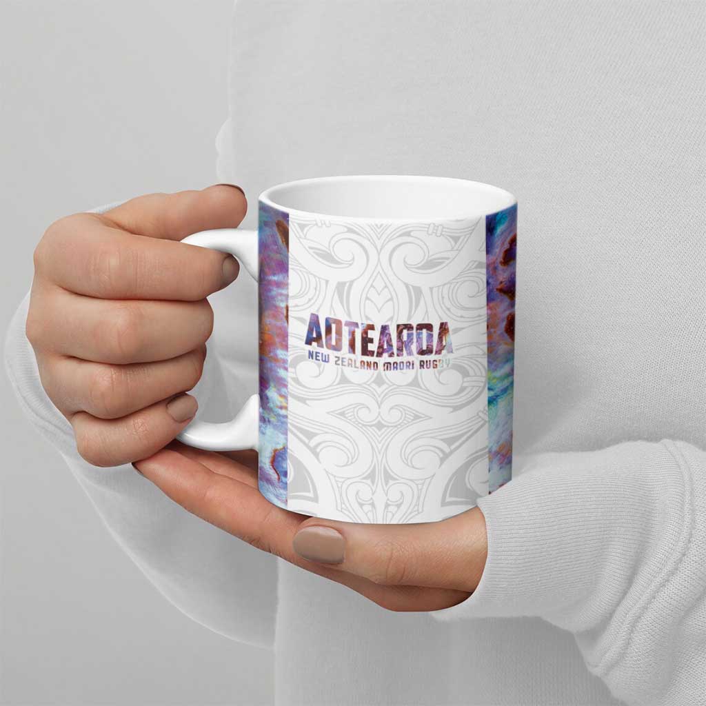 Custom New Zealand Aotearoa Ceramic Mug Pink Maori Paua Shell Indigenous - Polynesian Pride