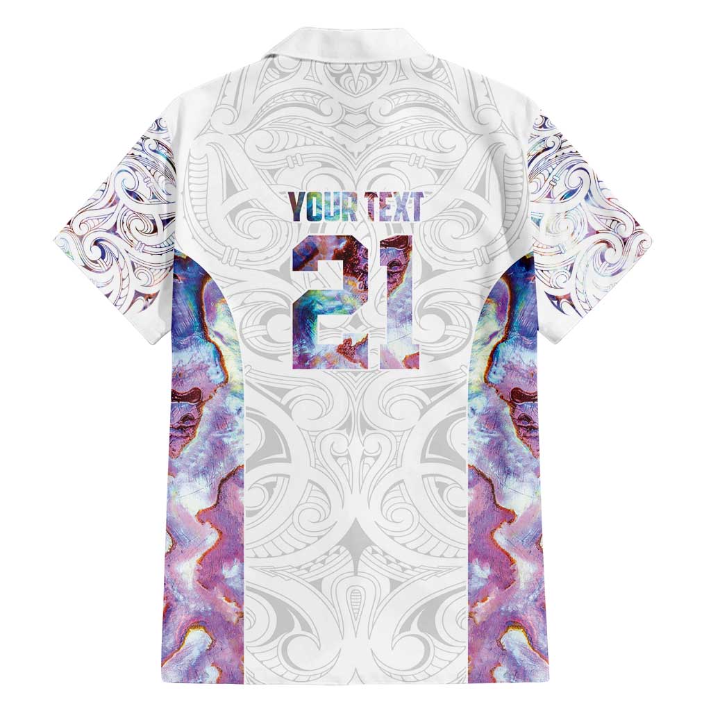 Custom New Zealand Aotearoa Family Matching Long Sleeve Bodycon Dress and Hawaiian Shirt Pink Maori Paua Shell Indigenous - Polynesian Pride