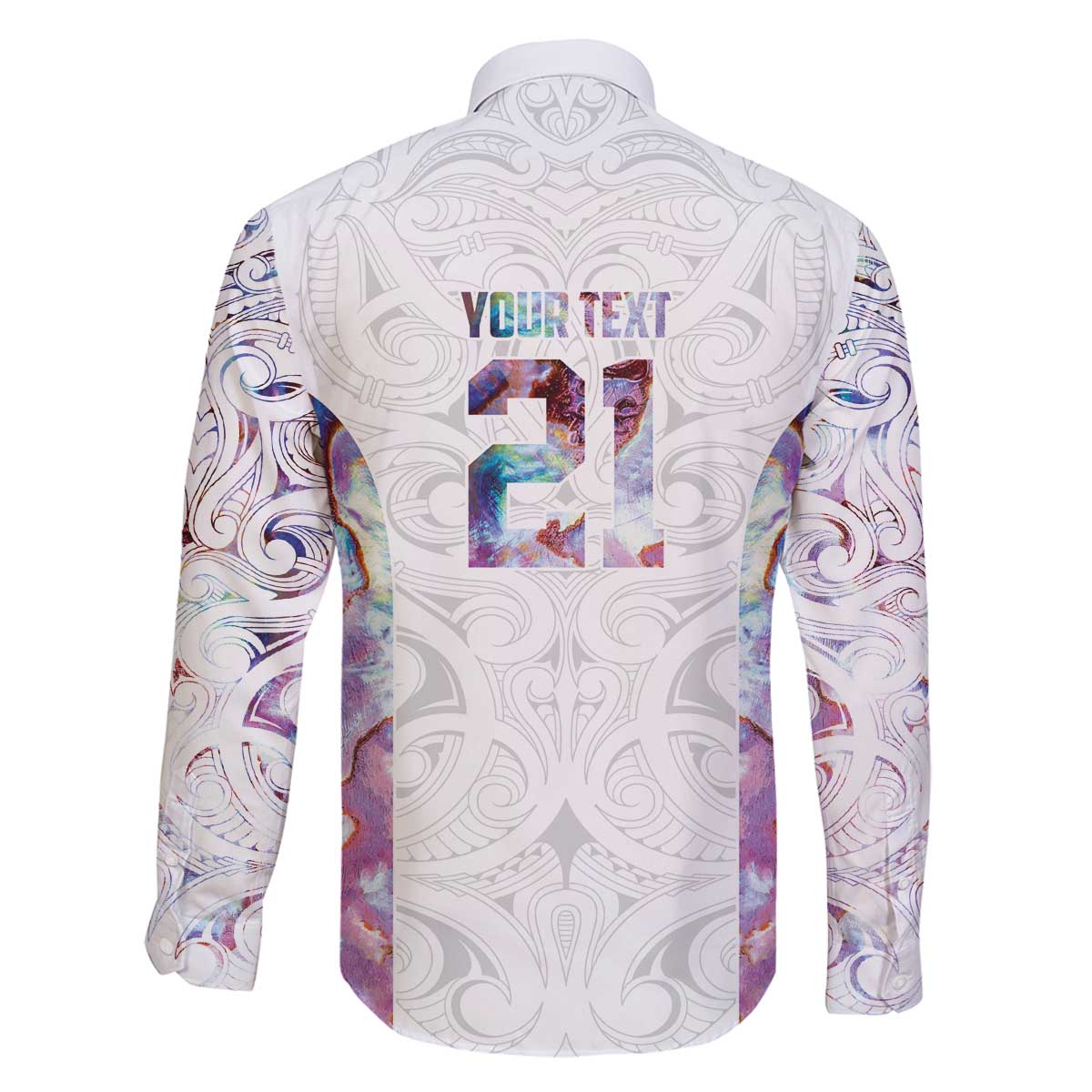 Custom New Zealand Aotearoa Family Matching Off The Shoulder Long Sleeve Dress and Hawaiian Shirt Pink Maori Paua Shell Indigenous - Polynesian Pride