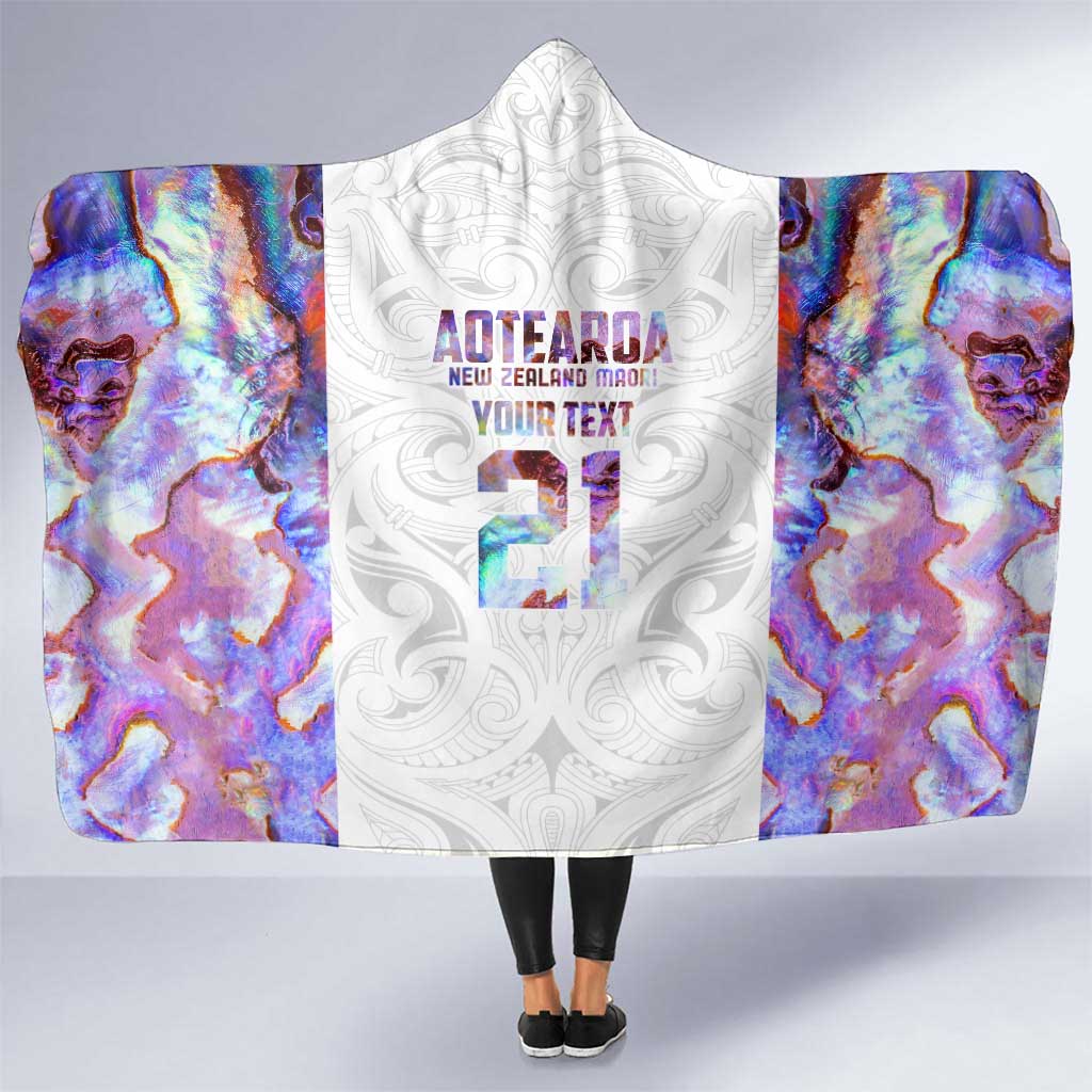 Custom New Zealand Aotearoa Hooded Blanket Pink Maori Paua Shell Indigenous - Polynesian Pride