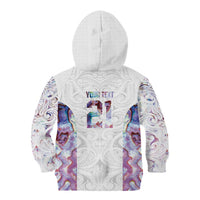Custom New Zealand Aotearoa Kid Hoodie Pink Maori Paua Shell Indigenous - Polynesian Pride