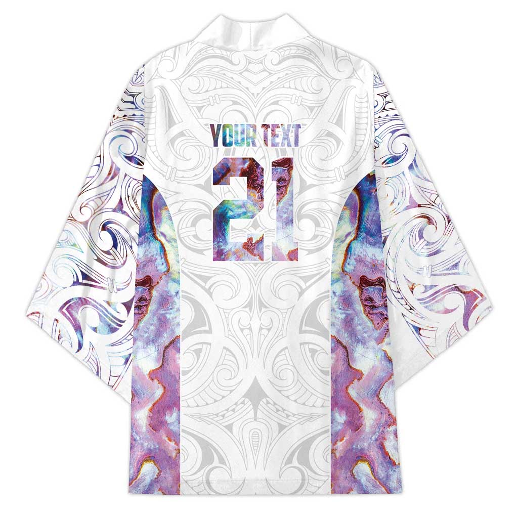 Custom New Zealand Aotearoa Kimono Pink Maori Paua Shell Indigenous LT9 - Polynesian Pride