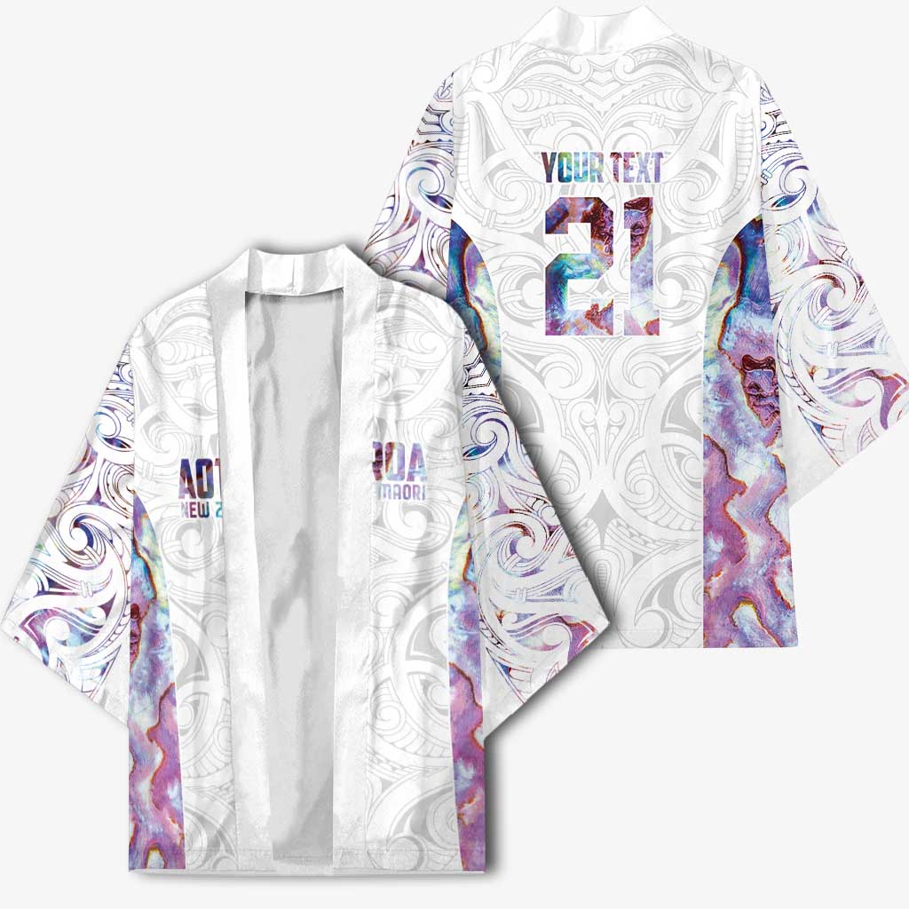 Custom New Zealand Aotearoa Kimono Pink Maori Paua Shell Indigenous LT9 - Polynesian Pride