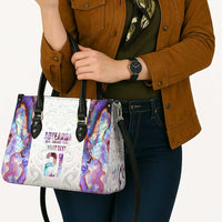 Custom New Zealand Aotearoa Leather Bag Pink Maori Paua Shell Indigenous - Polynesian Pride