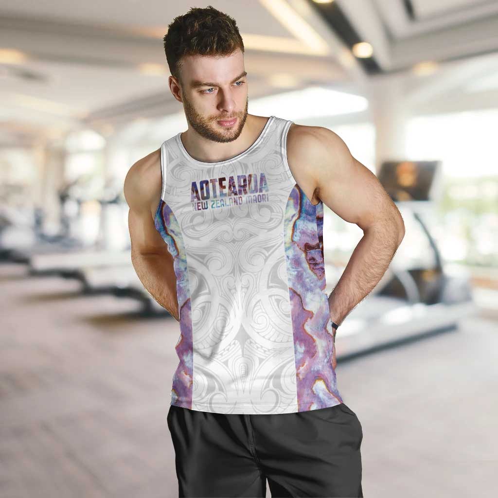 Custom New Zealand Aotearoa Men Tank Top Pink Maori Paua Shell Indigenous - Polynesian Pride