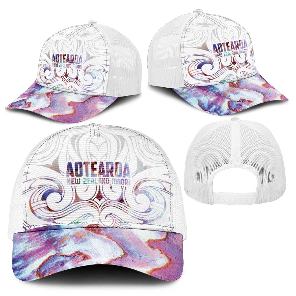 New Zealand Aotearoa Mesh Trucker Cap Pink Maori Papua Shell Indigenous - Polynesian Pride