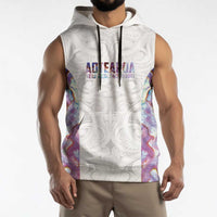 Custom New Zealand Aotearoa Sleeveless Hoodie Pink Maori Paua Shell Indigenous - Polynesian Pride
