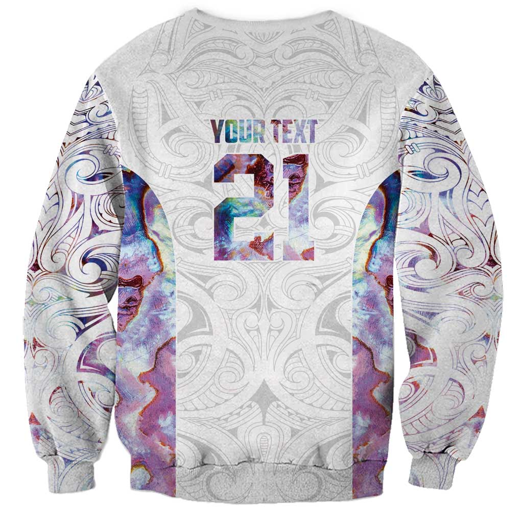Custom New Zealand Aotearoa Sweatshirt Pink Maori Paua Shell Indigenous - Polynesian Pride