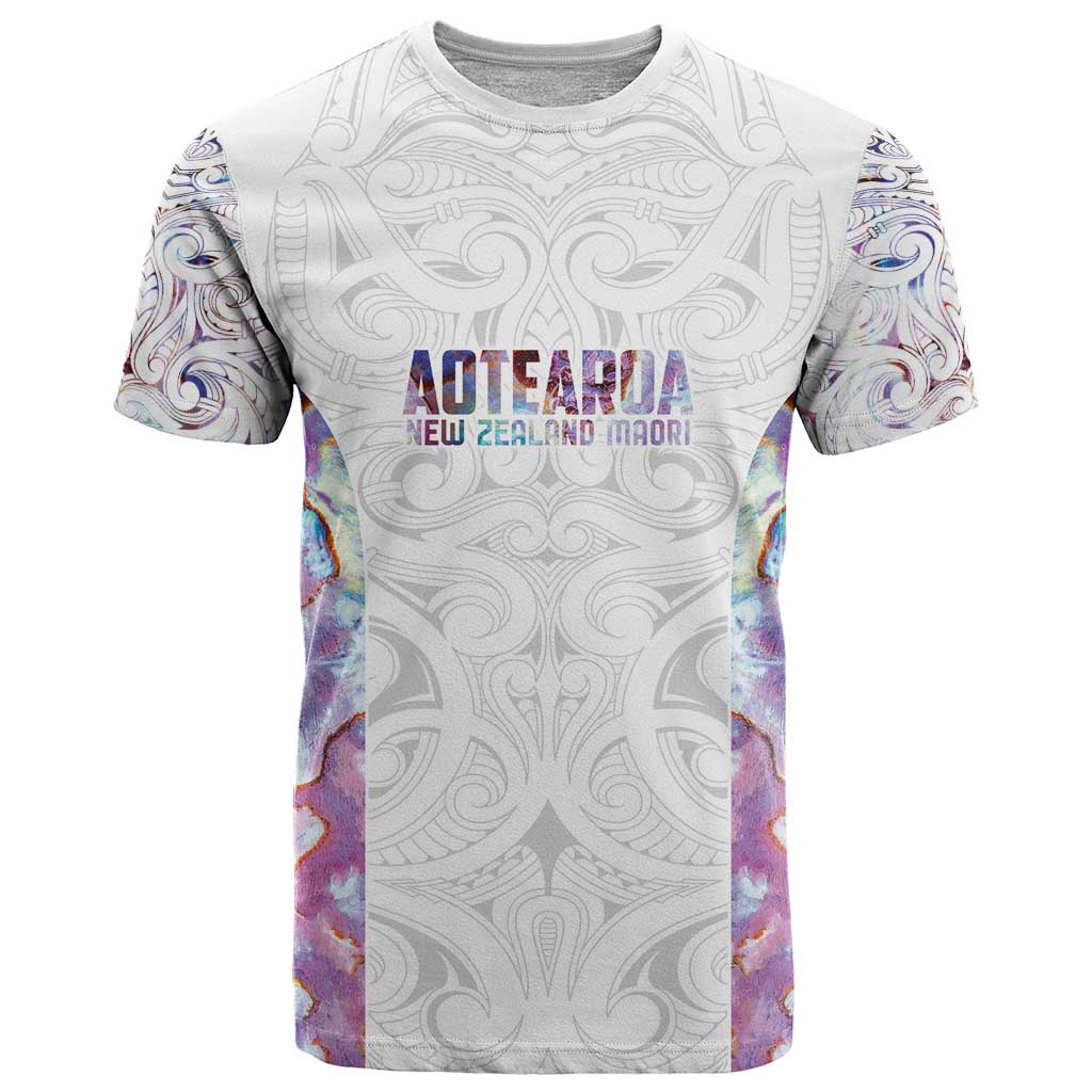 Custom New Zealand Aotearoa T Shirt Pink Maori Paua Shell Indigenous - Polynesian Pride