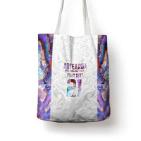Custom New Zealand Aotearoa Tote Bag Pink Maori Paua Shell Indigenous - Polynesian Pride