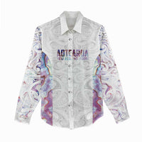Custom New Zealand Aotearoa Women Casual Shirt Pink Maori Paua Shell Indigenous LT9 - Polynesian Pride