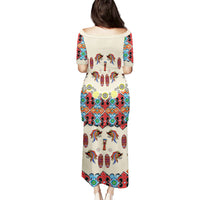 Papua Batik Motif Bird Of Paradise and Native Papuan Shield Puletasi LT9 - Polynesian Pride