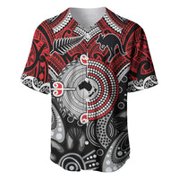 Aotearoa and Australia Baseball Jersey New Zealand Honour The Treaty Ake!Ake!Ake! LT9 Red - Polynesian Pride