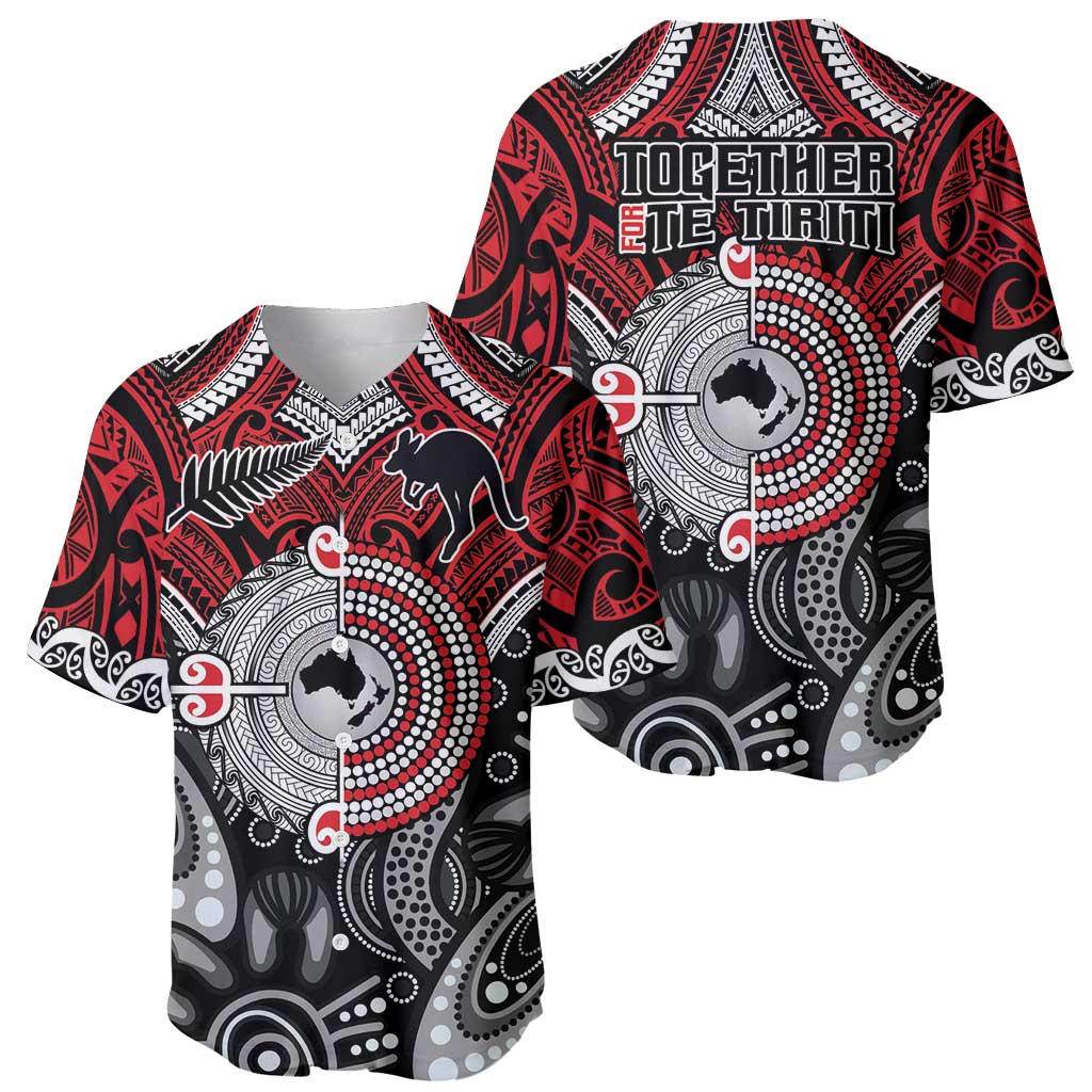 Aotearoa and Australia Baseball Jersey New Zealand Honour The Treaty Ake!Ake!Ake! LT9 - Polynesian Pride
