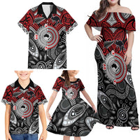 Aotearoa and Australia Family Matching Off Shoulder Maxi Dress and Hawaiian Shirt New Zealand Honour The Treaty Ake!Ake!Ake! LT9 - Polynesian Pride