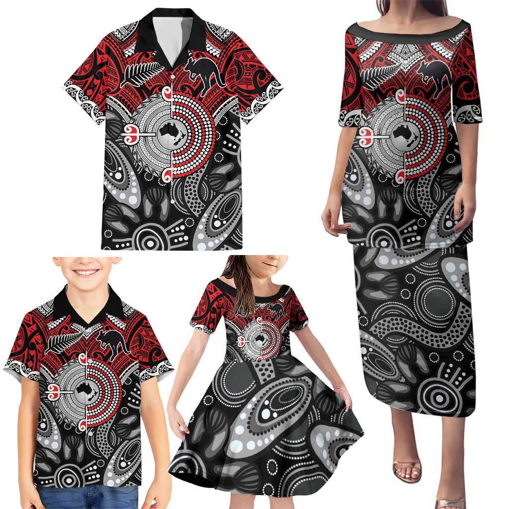 Aotearoa and Australia Family Matching Puletasi and Hawaiian Shirt New Zealand Honour The Treaty Ake!Ake!Ake! LT9 - Polynesian Pride