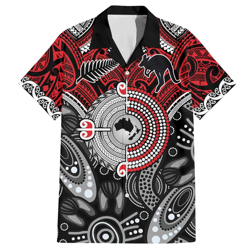Aotearoa and Australia Family Matching Short Sleeve Bodycon Dress and Hawaiian Shirt New Zealand Honour The Treaty Ake!Ake!Ake! LT9 Dad's Shirt - Short Sleeve Red - Polynesian Pride