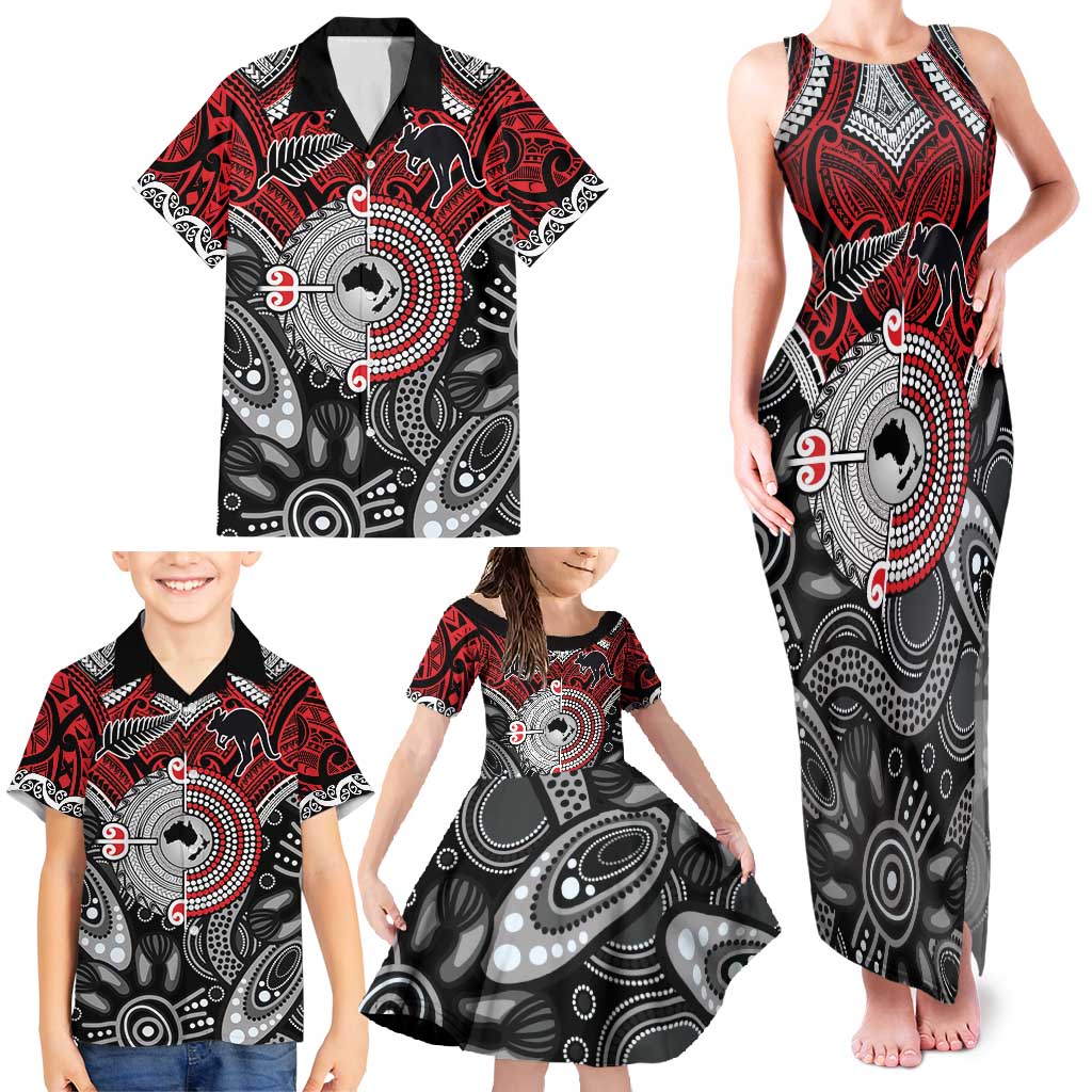 Aotearoa and Australia Family Matching Tank Maxi Dress and Hawaiian Shirt New Zealand Honour The Treaty Ake!Ake!Ake! LT9 - Polynesian Pride