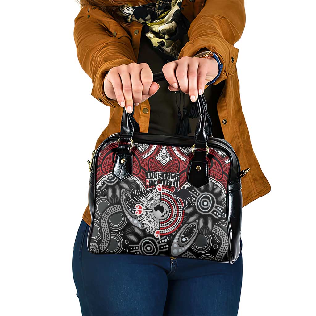 Aotearoa and Australia Shoulder Handbag New Zealand Honour The Treaty Ake!Ake!Ake! LT9 One Size Red - Polynesian Pride