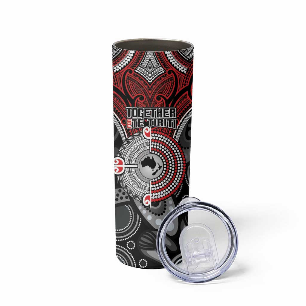 Aotearoa and Australia Skinny Tumbler New Zealand Honour The Treaty Ake!Ake!Ake! LT9 - Polynesian Pride