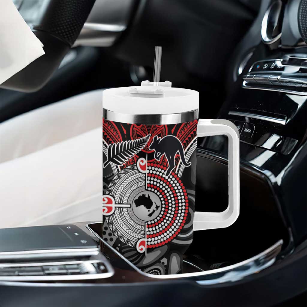 Aotearoa and Australia Tumbler With Handle New Zealand Honour The Treaty Ake!Ake!Ake! LT9 - Polynesian Pride