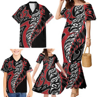 Koru Fern New Zealand Family Matching Mermaid Dress and Hawaiian Shirt Maori Tribal Pattern LT9 - Polynesian Pride