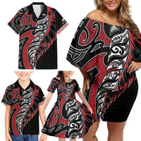 Koru Fern New Zealand Family Matching Off Shoulder Short Dress and Hawaiian Shirt Maori Tribal Pattern LT9 - Polynesian Pride