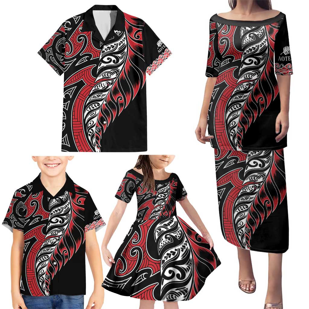 Koru Fern New Zealand Family Matching Puletasi and Hawaiian Shirt Maori Tribal Pattern LT9 - Polynesian Pride
