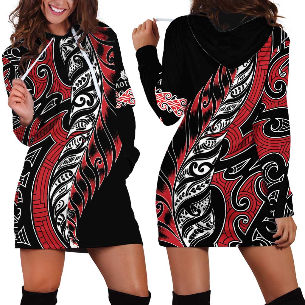 Koru Fern New Zealand Hoodie Dress Maori Tribal Pattern LT9 - Polynesian Pride