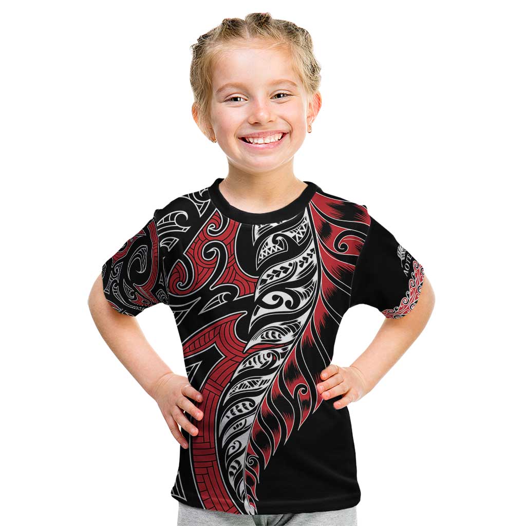 Koru Fern New Zealand Kid T Shirt Maori Tribal Pattern LT9 Red - Polynesian Pride