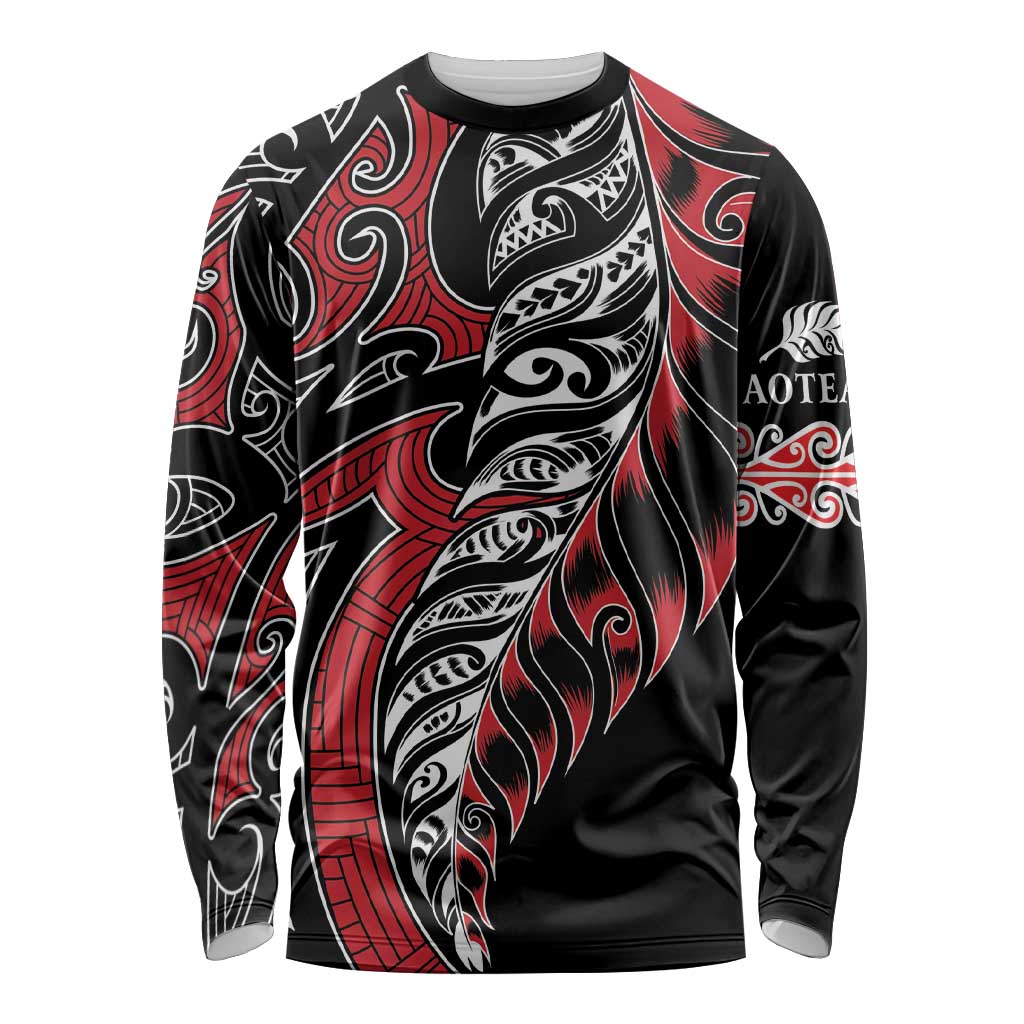 Koru Fern New Zealand Long Sleeve Shirt Maori Tribal Pattern LT9 Unisex Red - Polynesian Pride