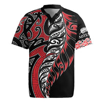 Koru Fern New Zealand Rugby Jersey Maori Tribal Pattern LT9 Red - Polynesian Pride
