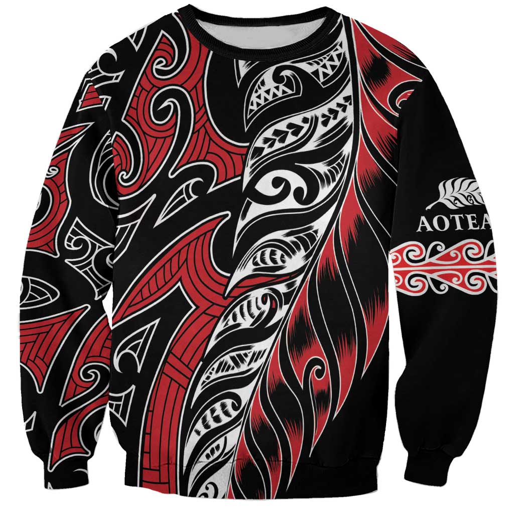 Koru Fern New Zealand Sweatshirt Maori Tribal Pattern LT9 Unisex Red - Polynesian Pride