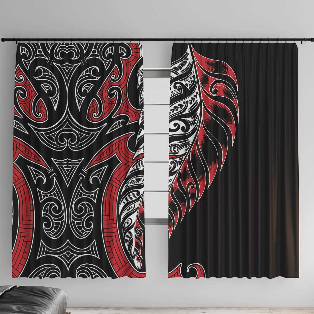 Koru Fern New Zealand Window Curtain Maori Tribal Pattern