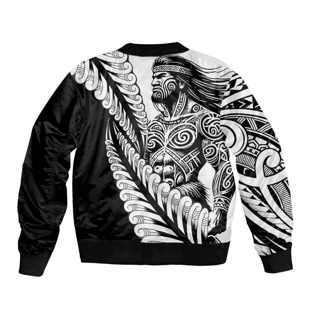 Koru Fern New Zealand Maori Tribal Warrior Bomber Jacket