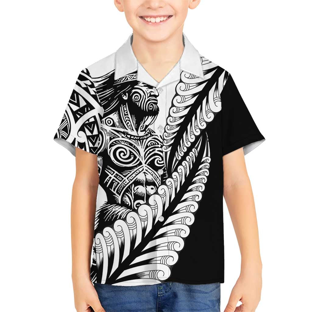 Koru Fern New Zealand Maori Tribal Warrior Family Matching Long Sleeve Bodycon Dress and Hawaiian Shirt LT9 Son's Shirt Black - Polynesian Pride