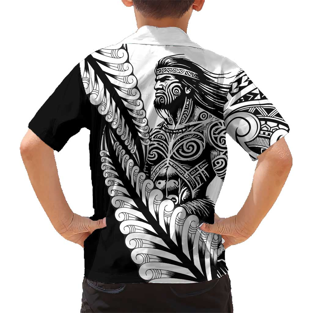 Koru Fern New Zealand Maori Tribal Warrior Kid Hawaiian Shirt LT9 - Polynesian Pride