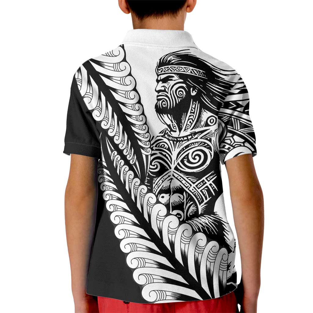 Koru Fern New Zealand Maori Tribal Warrior Kid Polo Shirt LT9 - Polynesian Pride